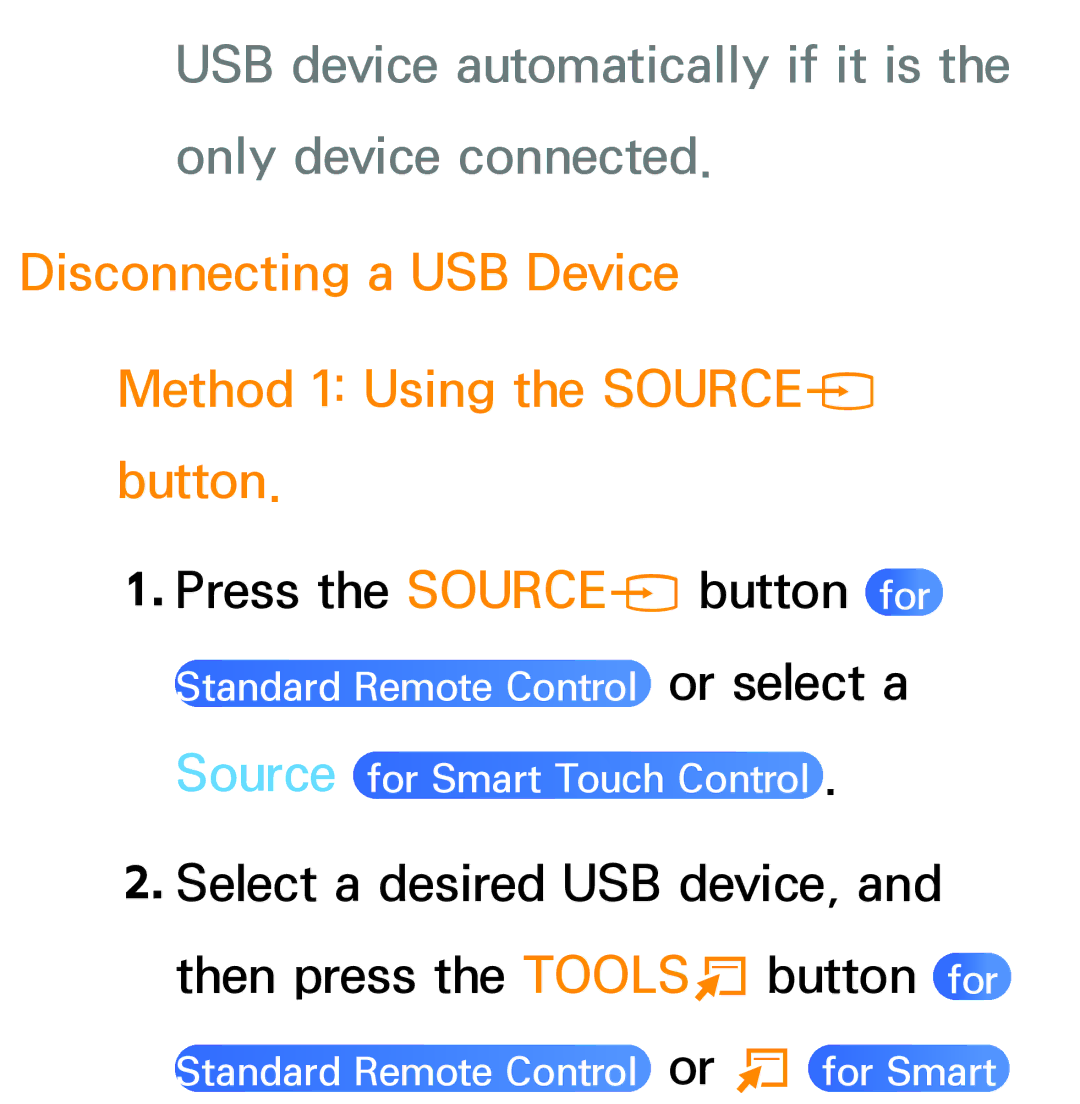 Samsung PN64E8000 manual USB device automatically if it is the only device connected 