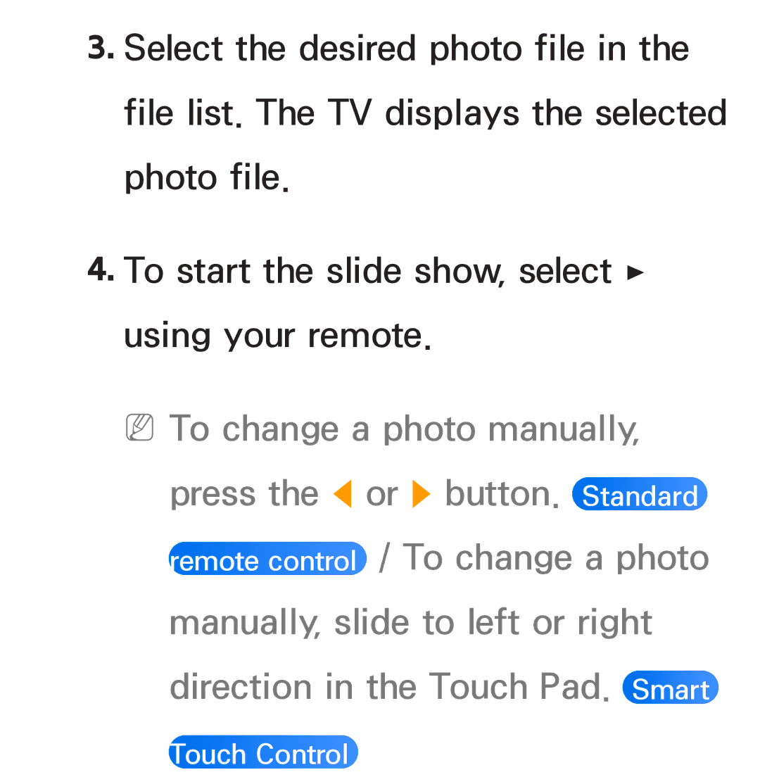 Samsung PN64E8000 manual Direction in the Touch Pad. Smart 