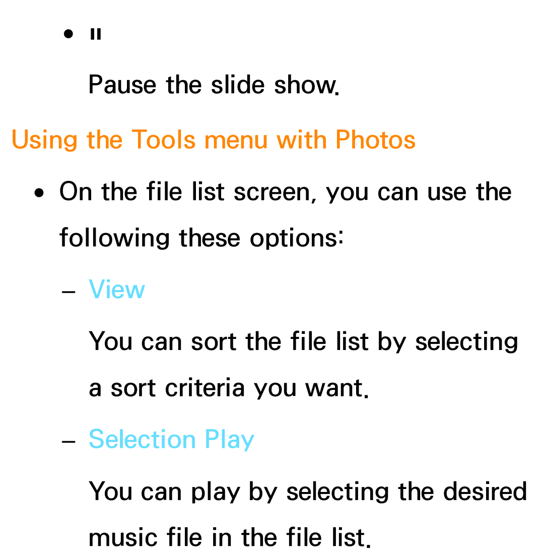 Samsung PN64E8000 manual Using the Tools menu with Photos, View 