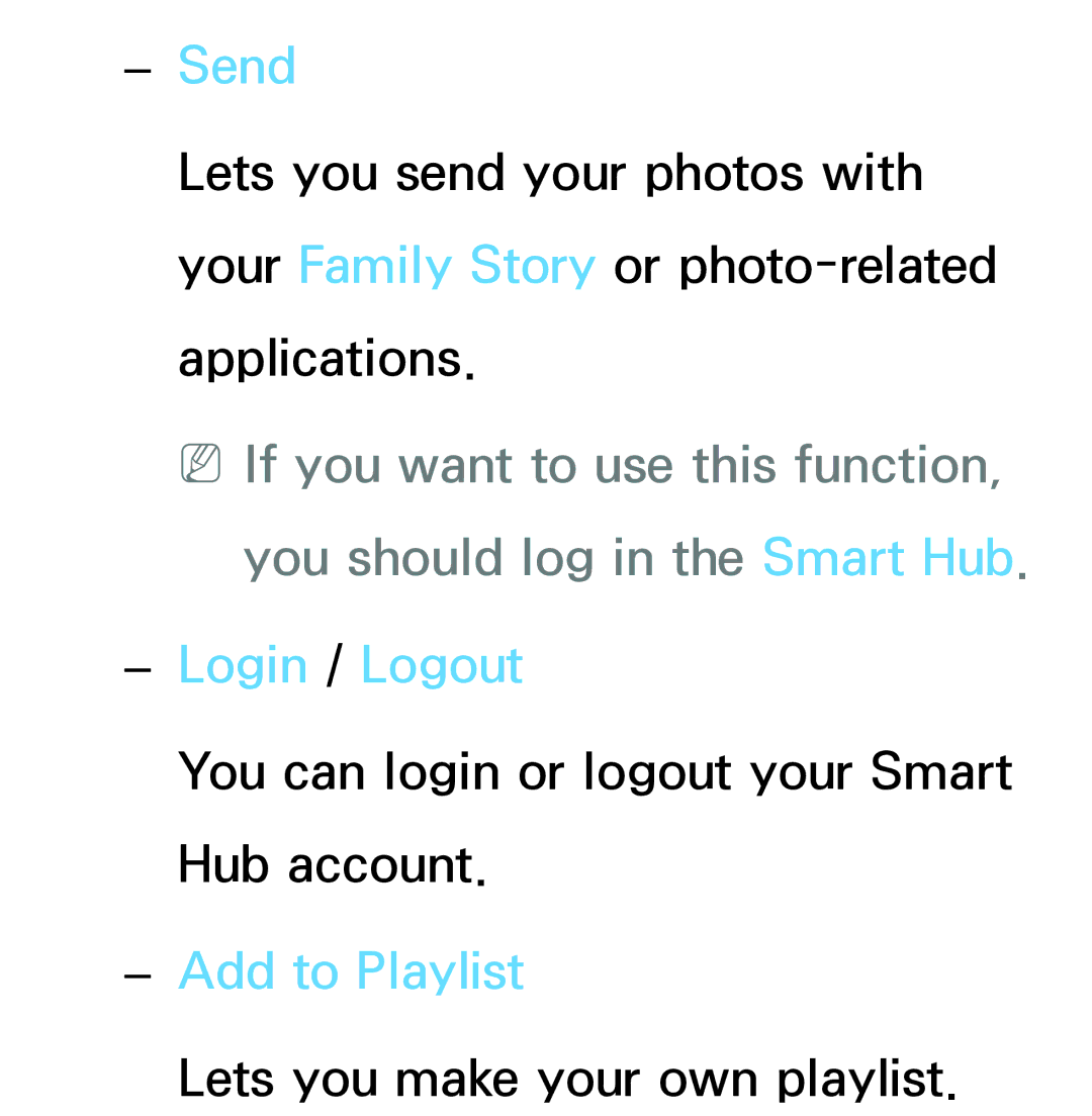 Samsung PN64E8000 manual You can login or logout your Smart Hub account 