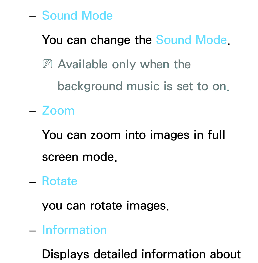 Samsung PN64E8000 manual Background music is set to on, Rotate 