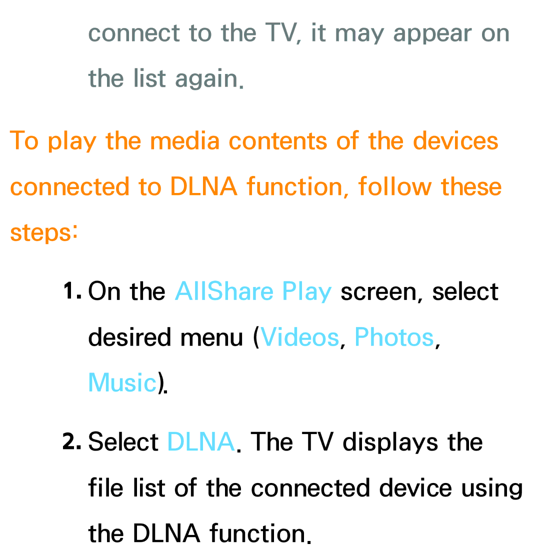 Samsung PN64E8000 manual Connect to the TV, it may appear on the list again 