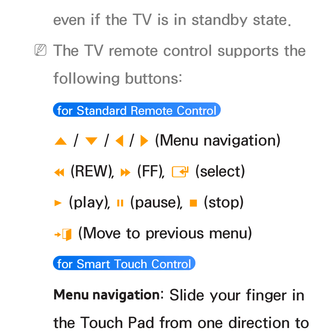 Samsung PN64E8000 manual For Standard Remote Control 