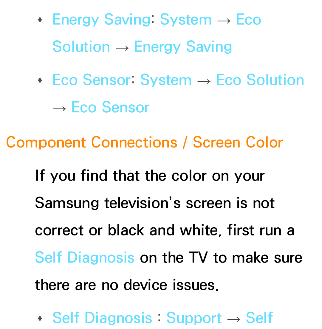 Samsung PN64E8000 manual ŒŒ Self Diagnosis Support → Self 