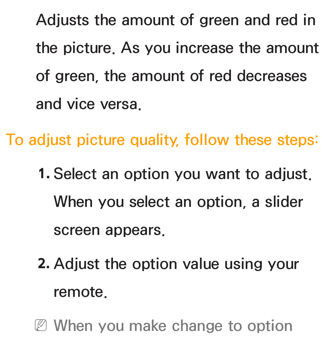 Samsung PN64E8000 manual To adjust picture quality, follow these steps, NNWhen you make change to option 