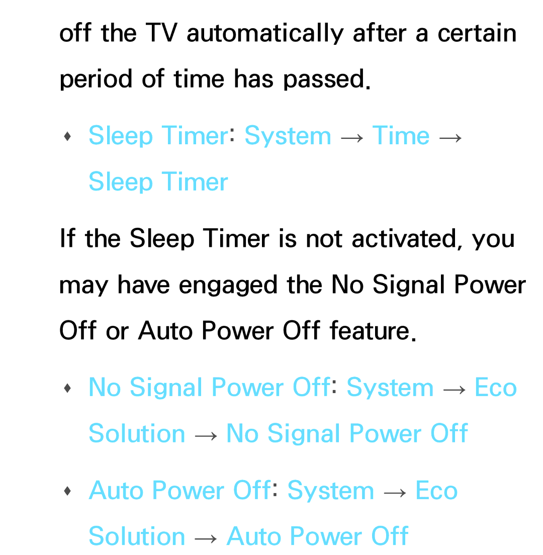 Samsung PN64E8000 manual ŒŒ Sleep Timer System → Time → 