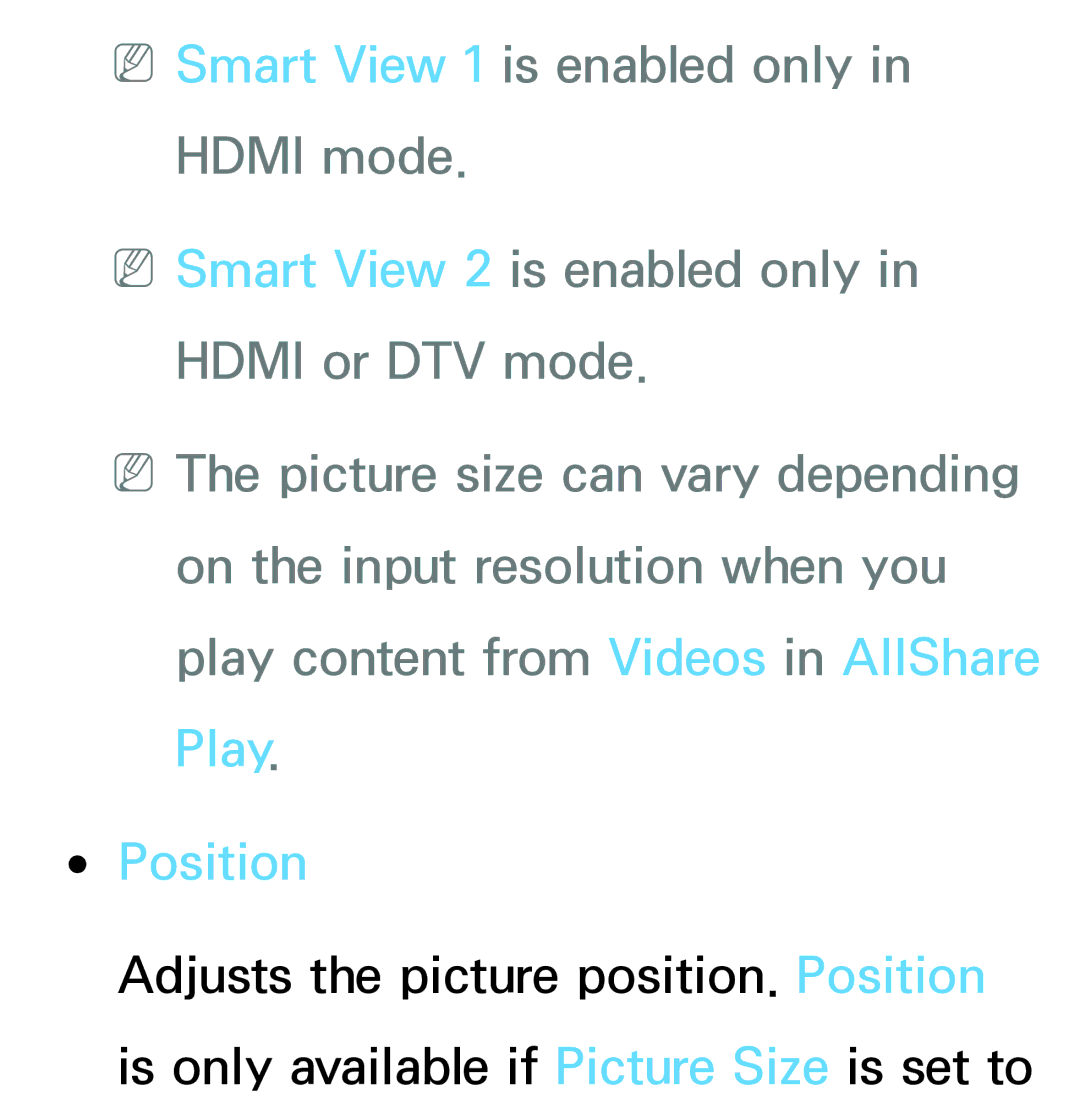 Samsung PN64E8000 manual Position 