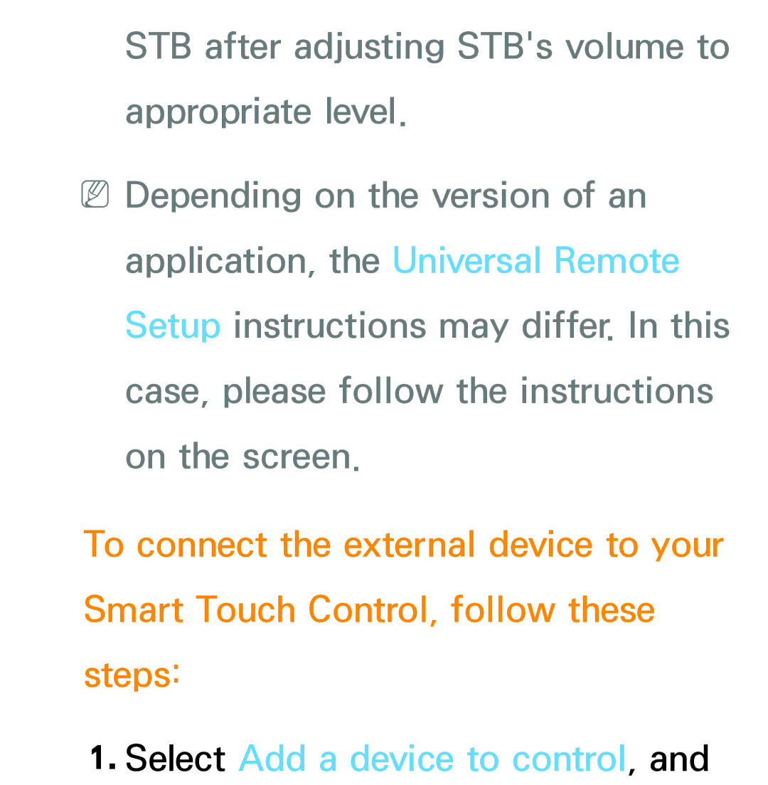 Samsung PN64E8000 manual Select Add a device to control 