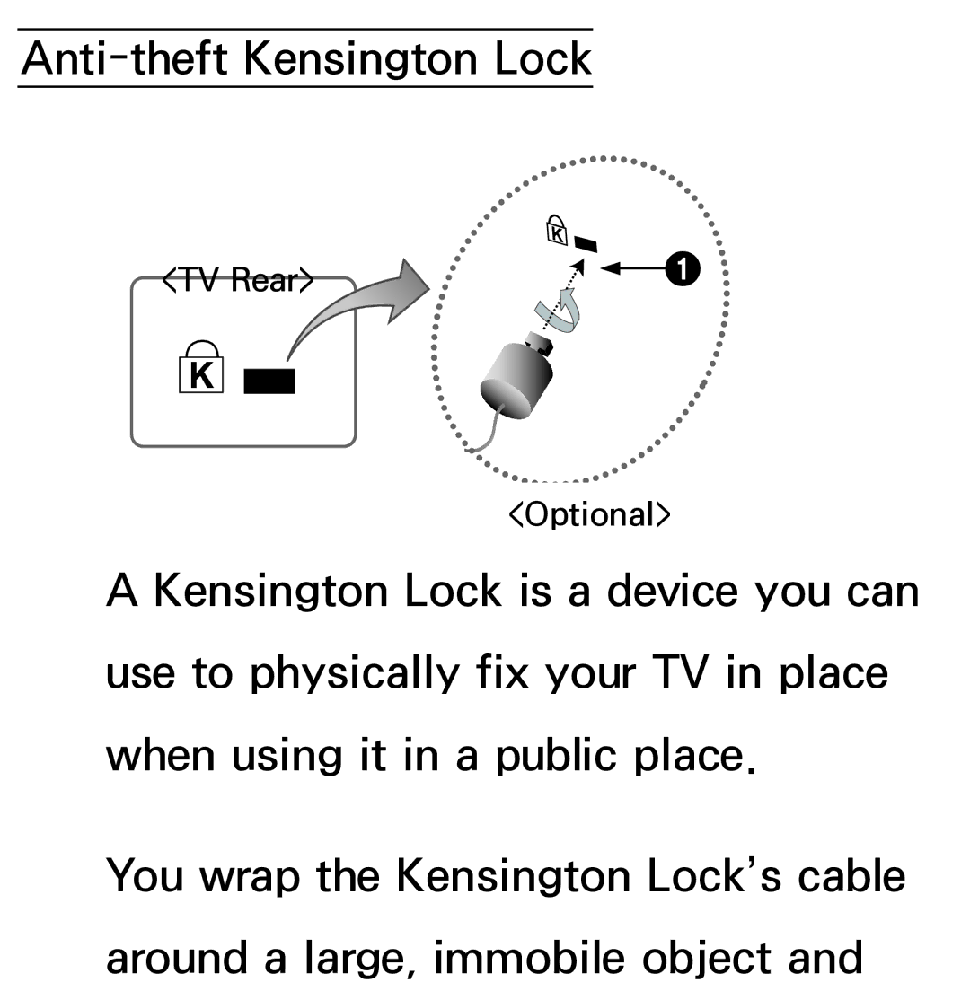 Samsung PN64E8000 manual Anti-theft Kensington Lock 