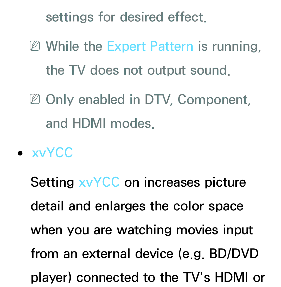 Samsung PN64E8000 manual XvYCC 