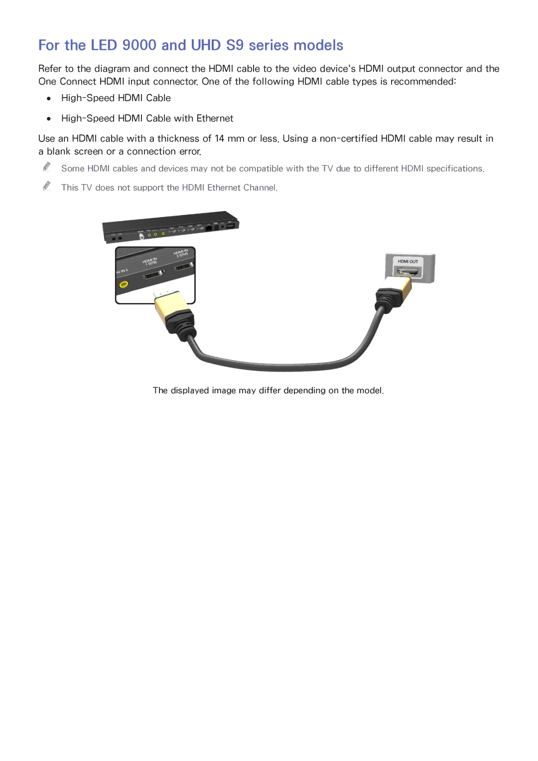 Samsung PN64F8500AF manual For the LED 9000 and UHD S9 series models 