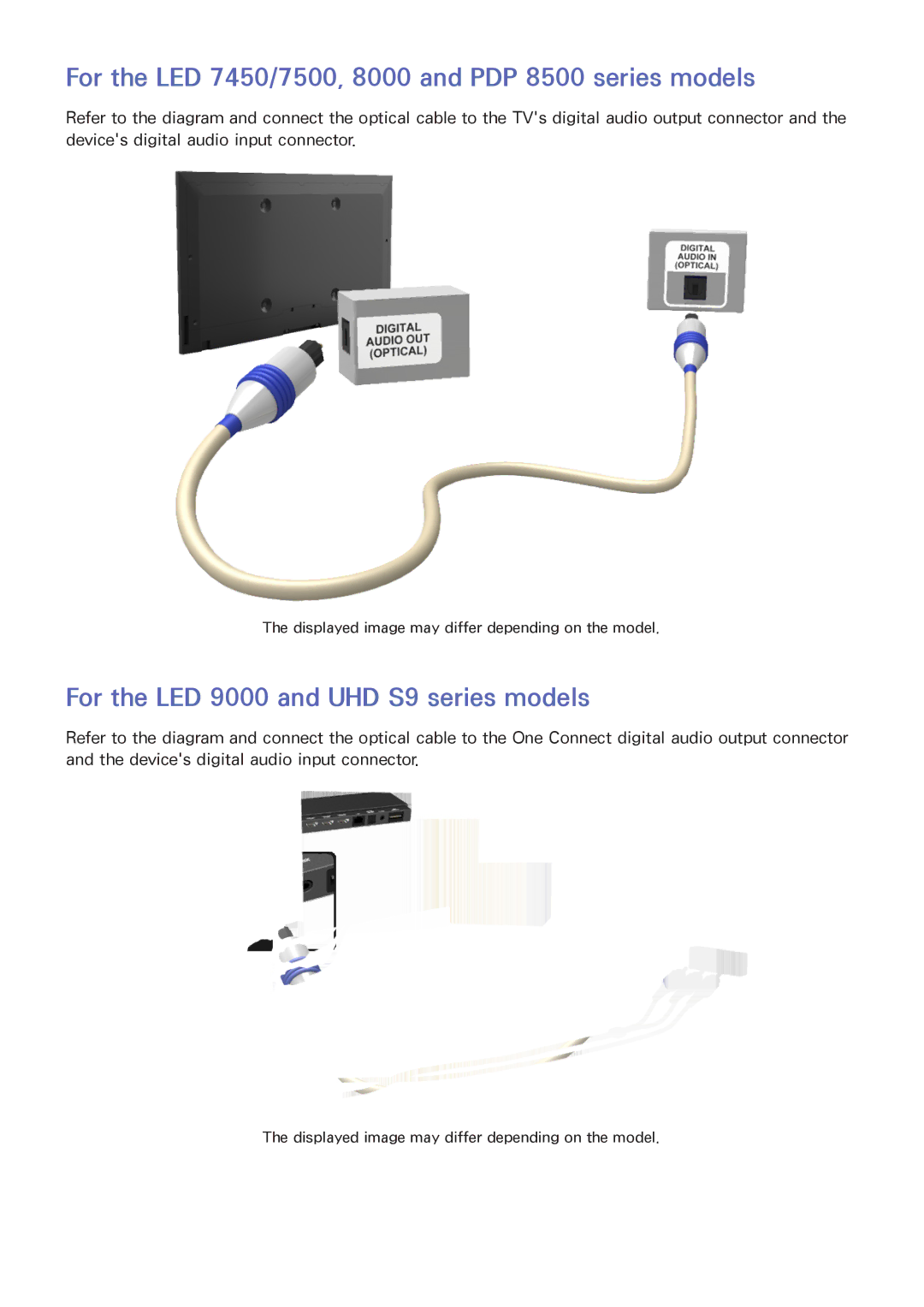 Samsung PN64F8500AF manual For the LED 7450/7500, 8000 and PDP 8500 series models 