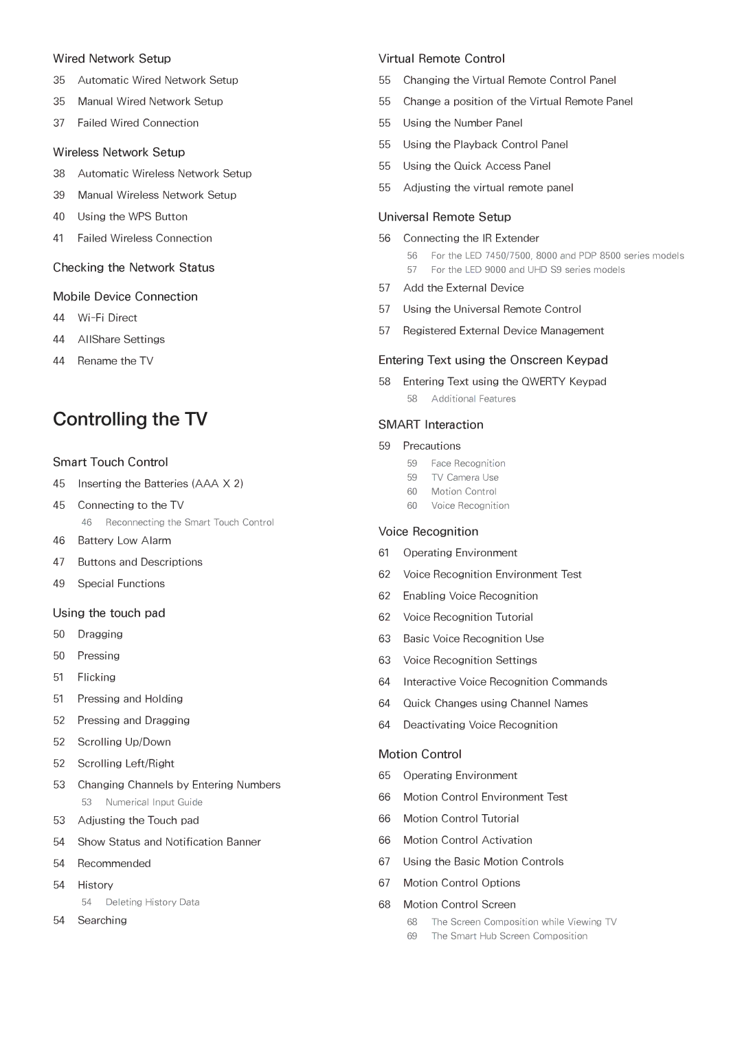 Samsung PN64F8500AF manual Controlling the TV 