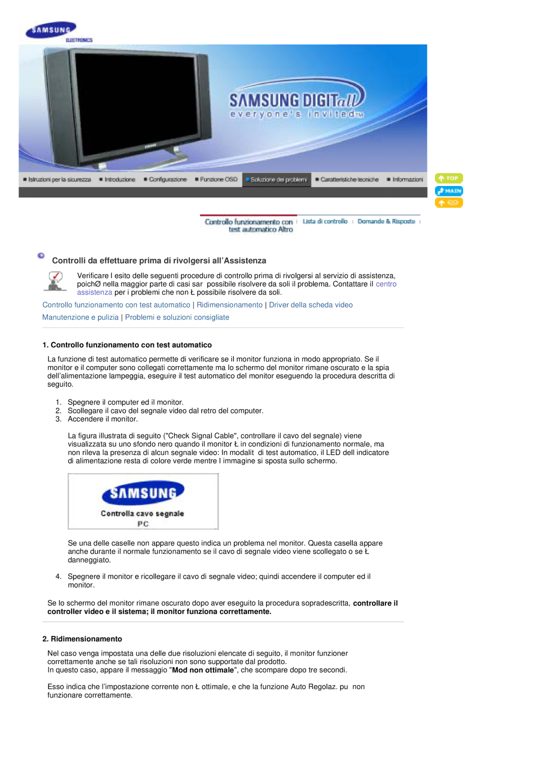 Samsung PO24FSSSS/EDC, PO24FSSS/EDC manual Controlli da effettuare prima di rivolgersi all’Assistenza 