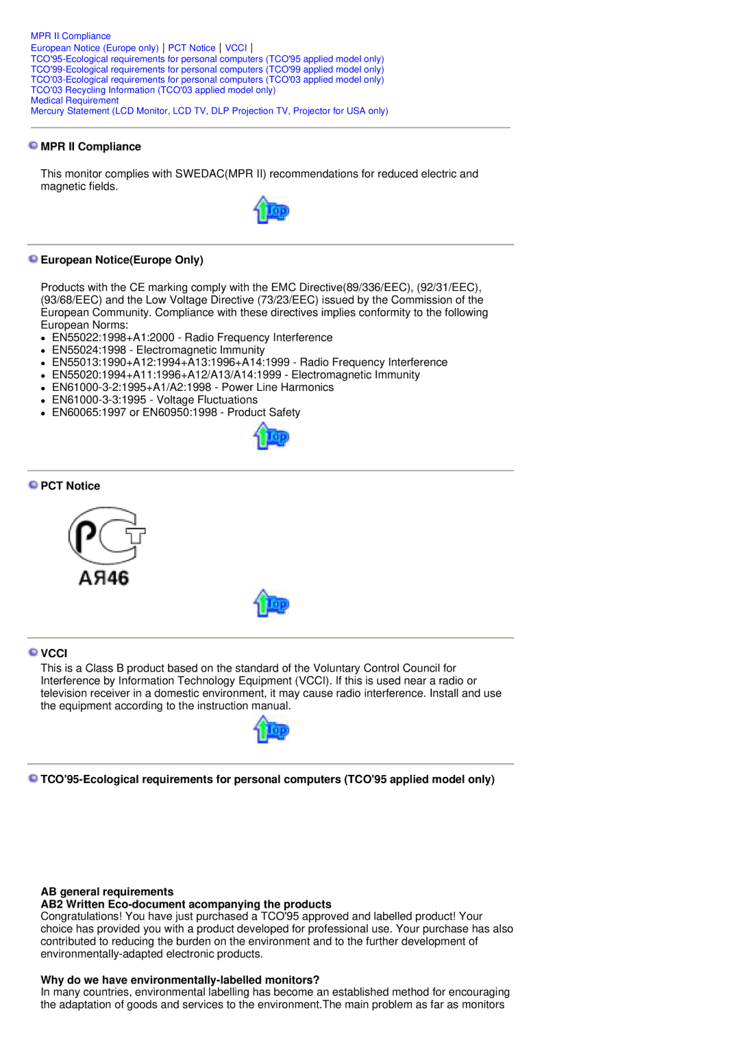 Samsung PO24FSSS/EDC, PO24FSSSS/EDC manual MPR II Compliance, European NoticeEurope Only, PCT Notice 