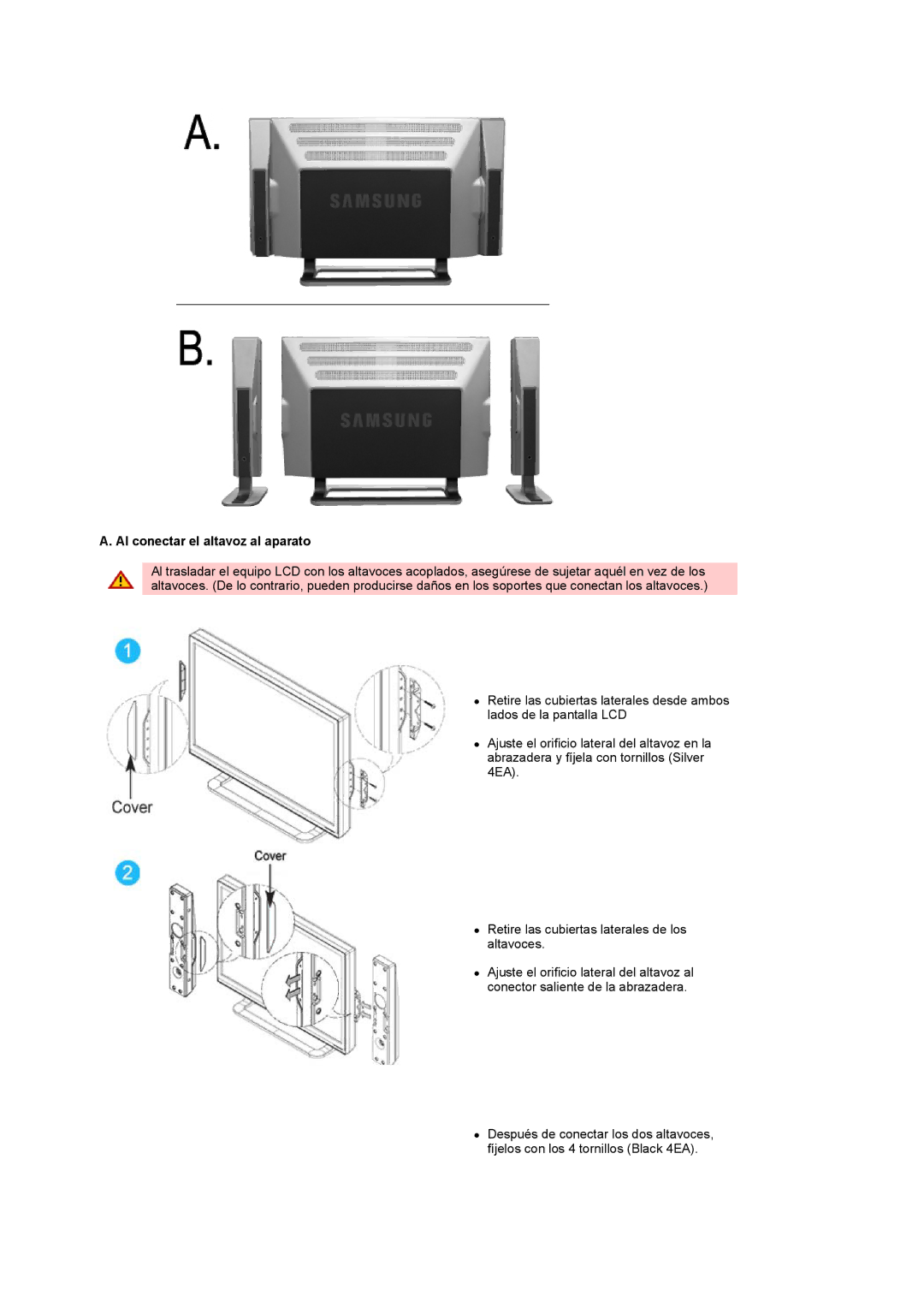 Samsung PO24FSSSS/EDC, LG24POFSSS/EDC manual Al conectar el altavoz al aparato 