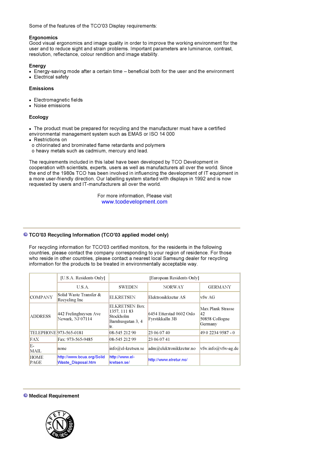 Samsung PO24FSSSS/EDC, LG24POFSSS/EDC manual Emissions 