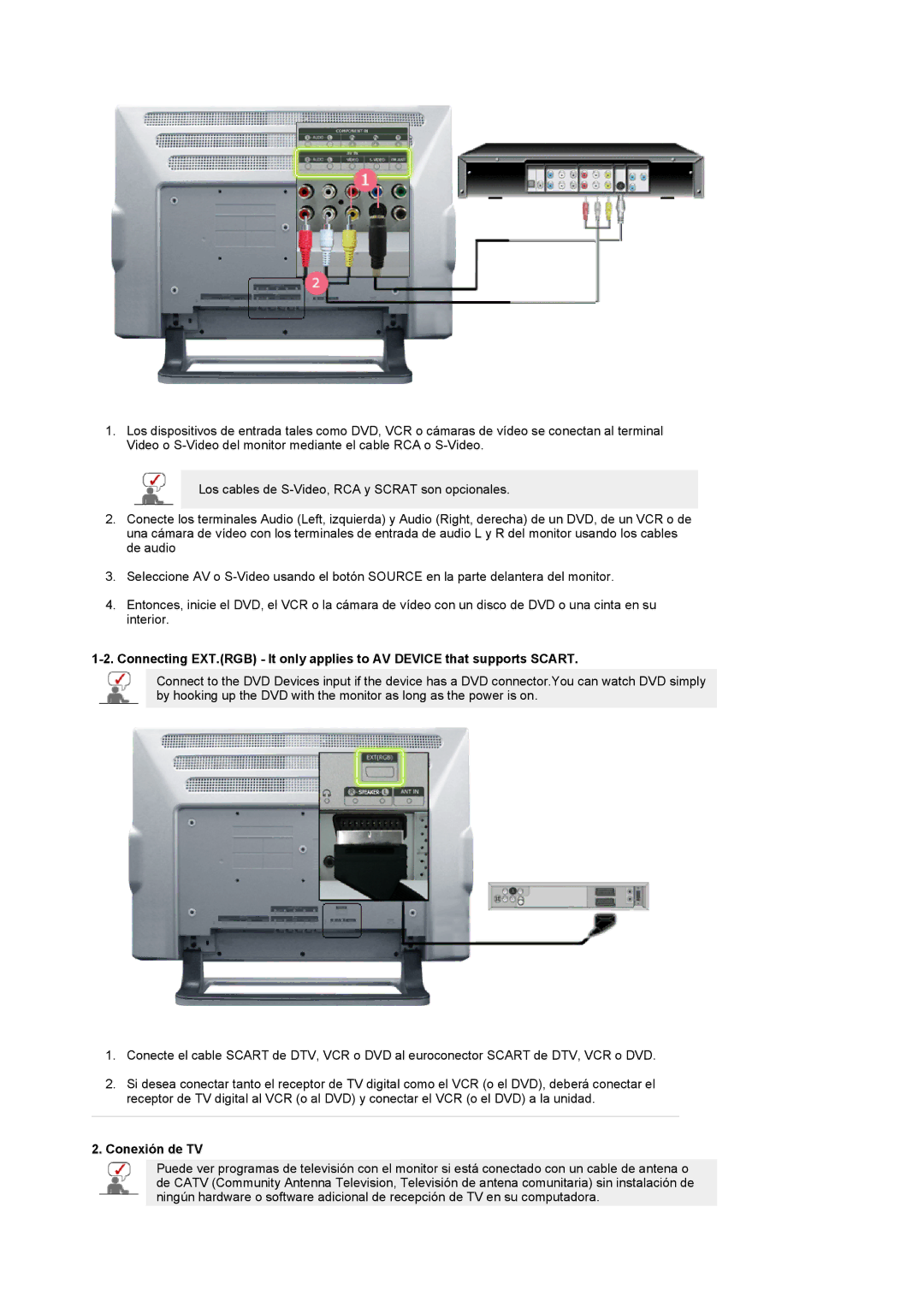 Samsung LG24POFSSS/EDC, PO24FSSSS/EDC manual Conexión de TV 