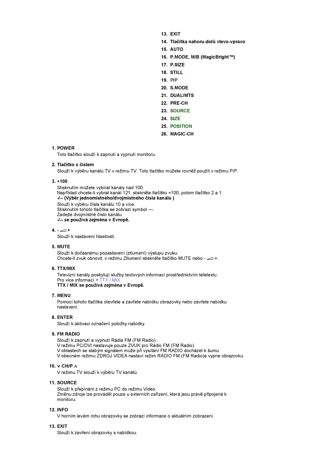 Samsung PO24FSSSS/EDC manual Still, Dual/Mts, MAGIC-CH Power, Mute 