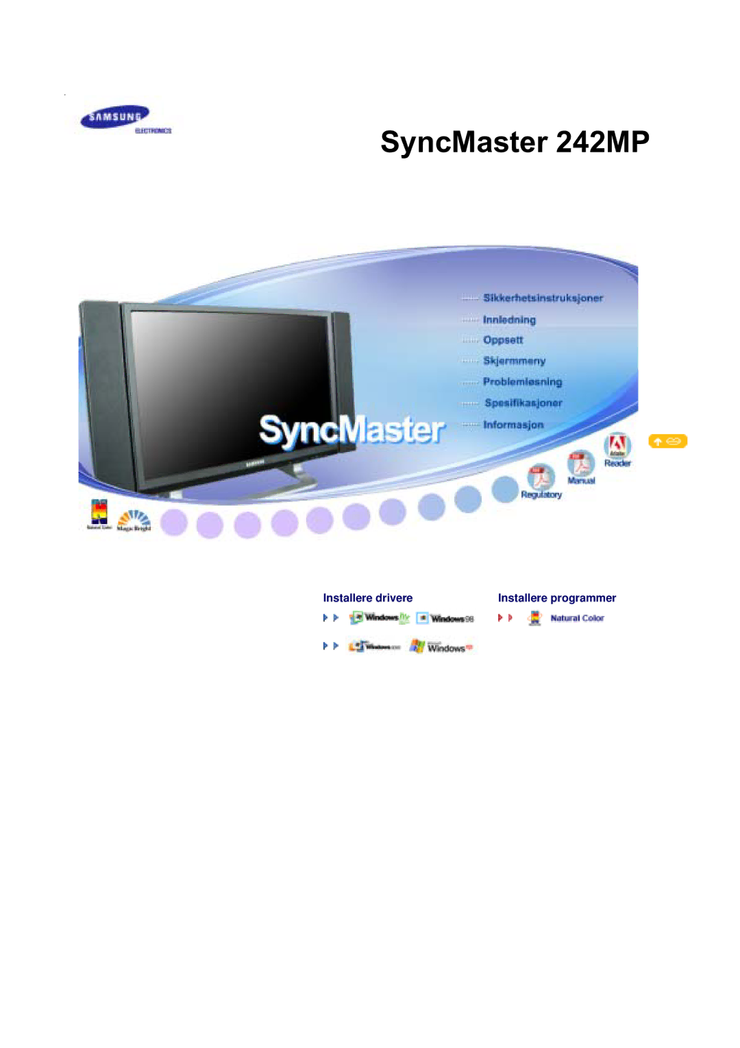 Samsung PO24FSSSS/EDC manual SyncMaster 242MP 