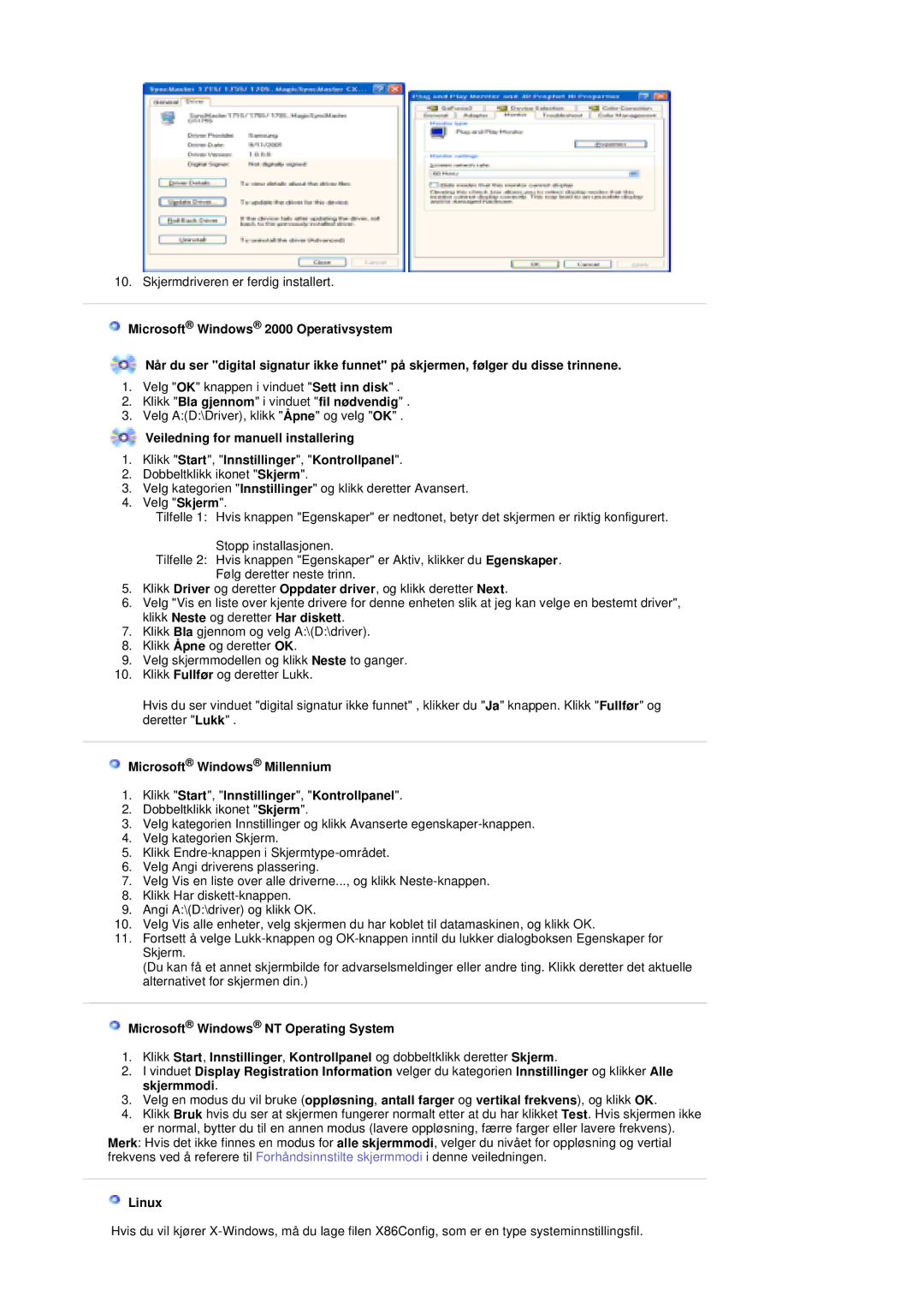 Samsung PO24FSSSS/EDC manual Klikk Bla gjennom i vinduet fil nødvendig, Linux 