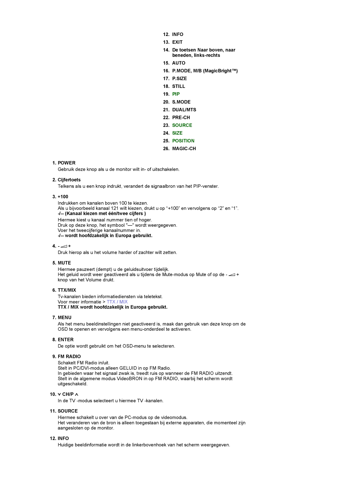 Samsung PO24FSSSS/EDC manual Still, Dual/Mts, MAGIC-CH Power, Mute 