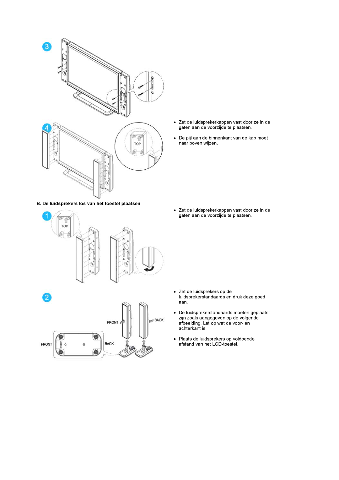 Samsung PO24FSSSS/EDC manual De luidsprekers los van het toestel plaatsen 