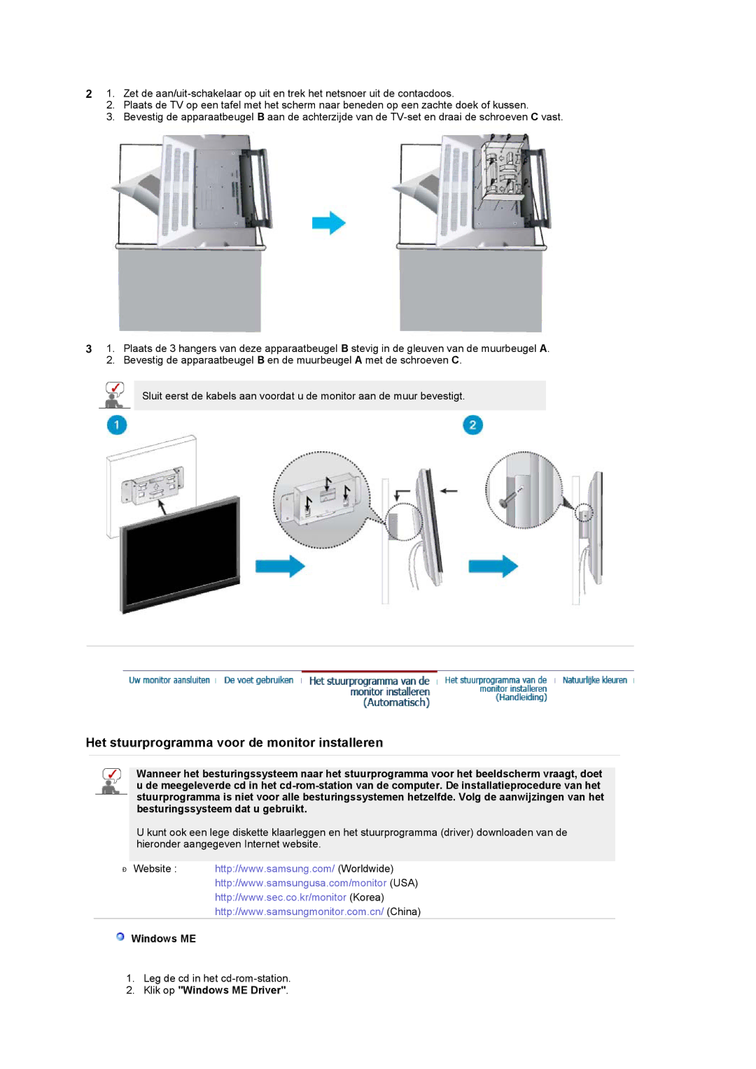 Samsung PO24FSSSS/EDC manual Klik op Windows ME Driver 