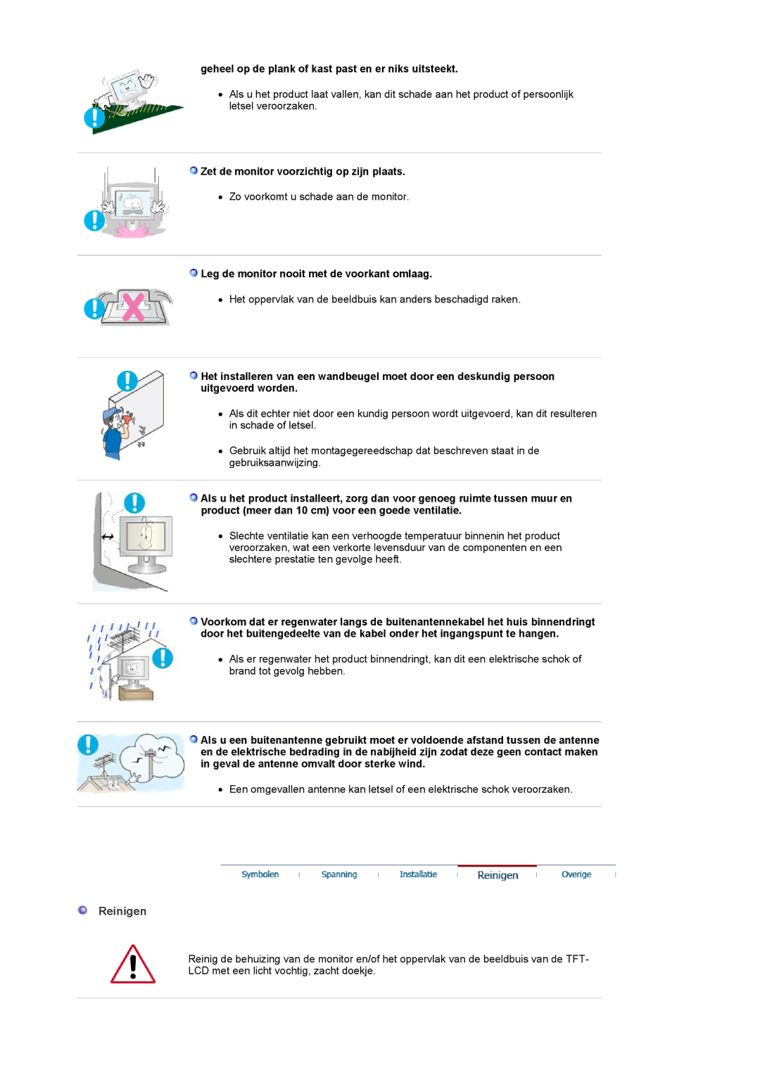 Samsung PO24FSSSS/EDC manual Reinigen, Geheel op de plank of kast past en er niks uitsteekt 