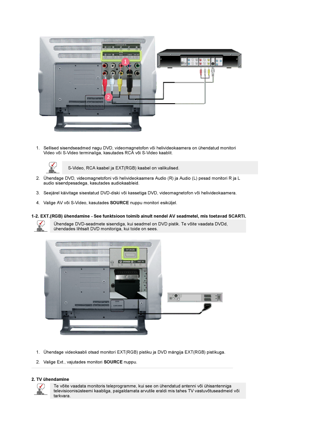 Samsung PO24FSSSS/EDC manual TV ühendamine 