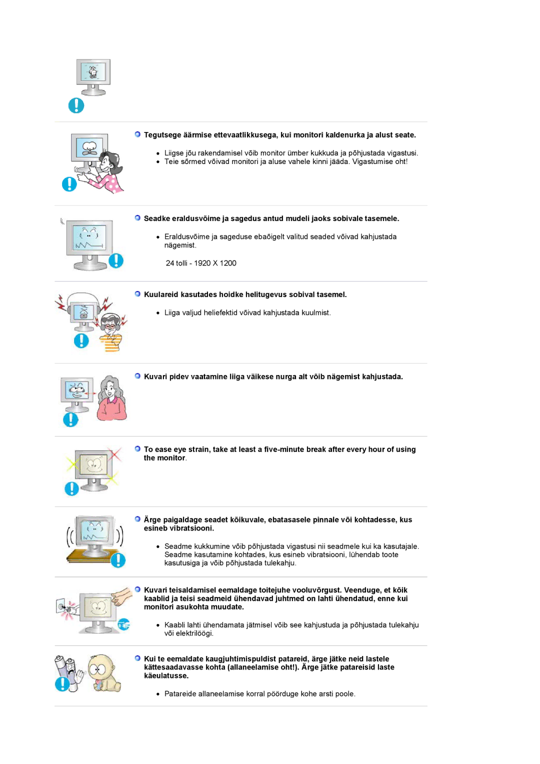 Samsung PO24FSSSS/EDC manual Kuulareid kasutades hoidke helitugevus sobival tasemel 