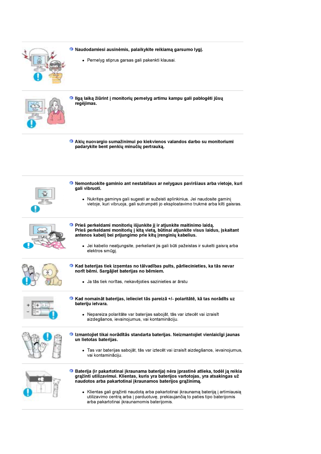 Samsung PO24FSSSS/EDC manual Naudodamiesi ausinėmis, palaikykite reikiamą garsumo lygį 