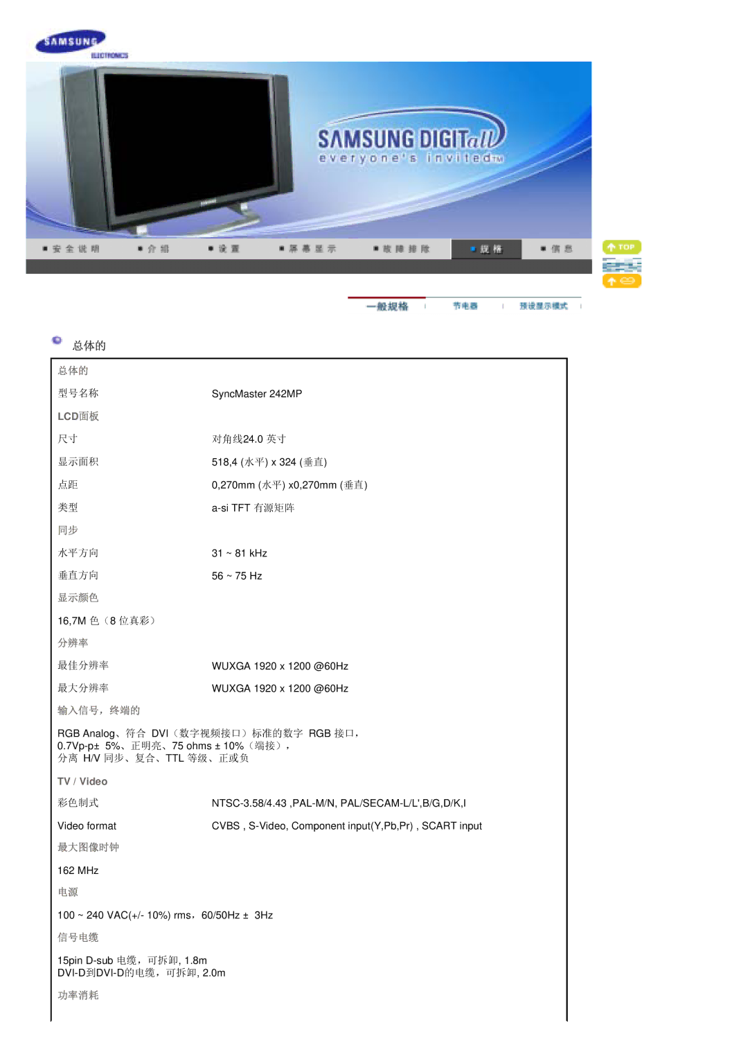 Samsung PO24FSSSS/EDC manual 总体的 