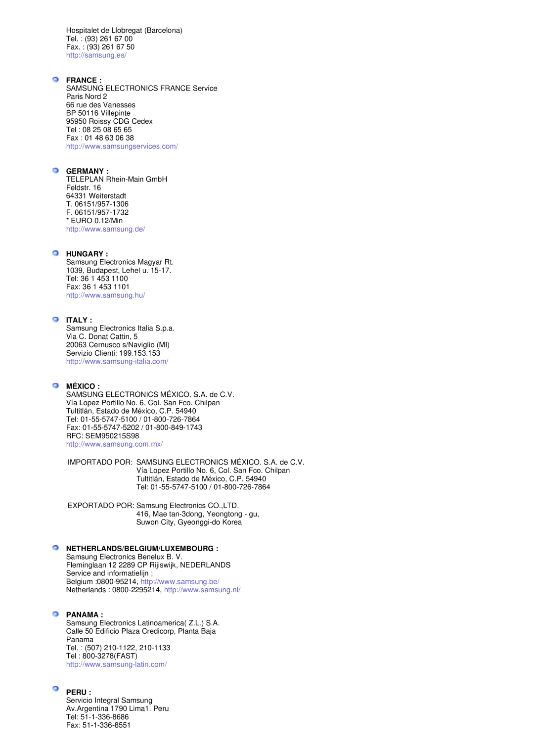 Samsung PO24FSSSS/EDC manual Germany 