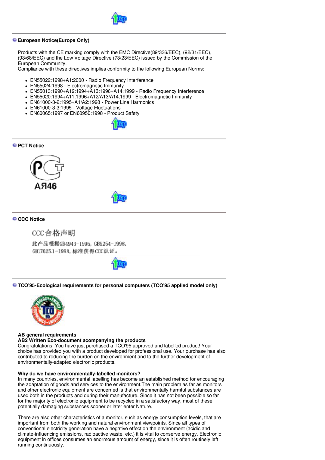 Samsung PO24FSSSS/EDC manual European NoticeEurope Only, Why do we have environmentally-labelled monitors? 