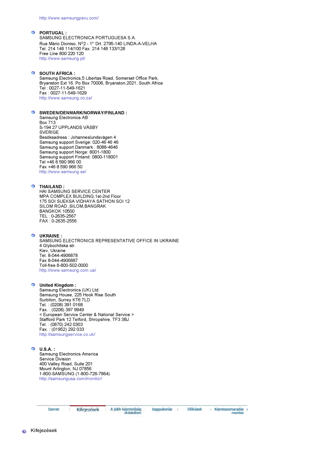 Samsung PO24FSSSS/EDC manual Kifejezések 