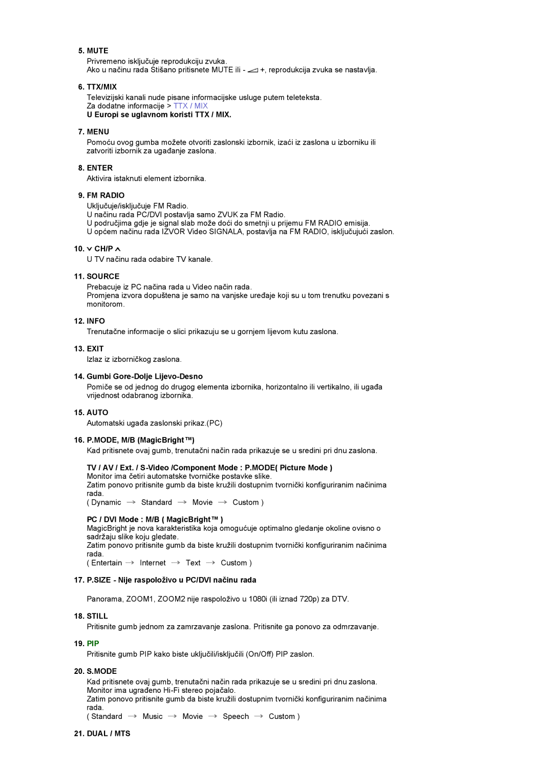 Samsung PO24FSSSS/EDC manual Mute 