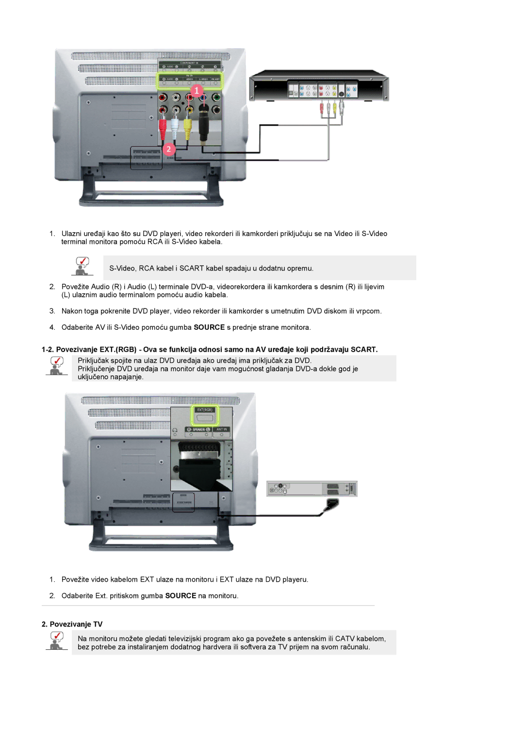 Samsung PO24FSSSS/EDC manual Povezivanje TV 