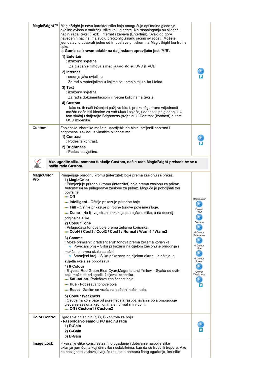Samsung PO24FSSSS/EDC manual Internet, Text, Colour Tone, Colour Weakness, Off / Custom1 / Custom2 