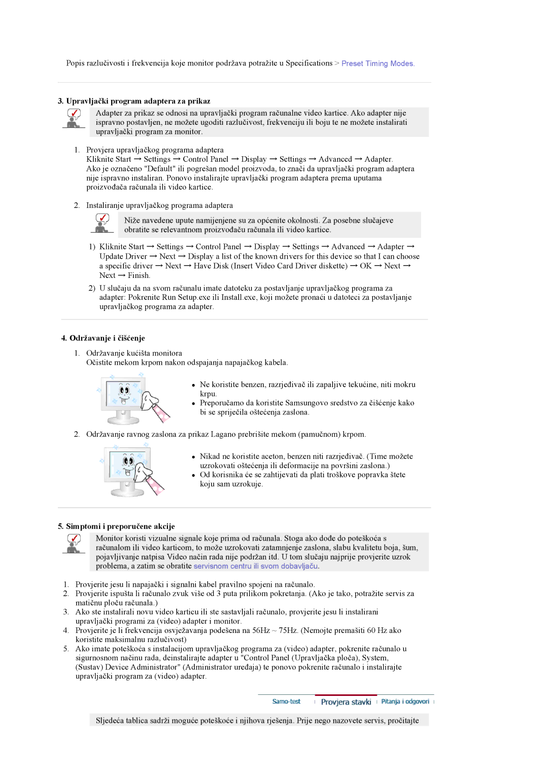 Samsung PO24FSSSS/EDC manual Upravljački program adaptera za prikaz 