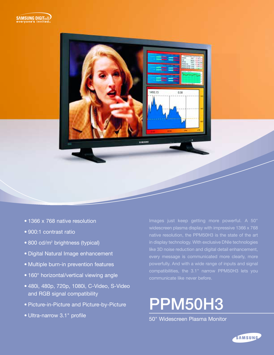 Samsung PPM 50H3 manual PPM50H3 