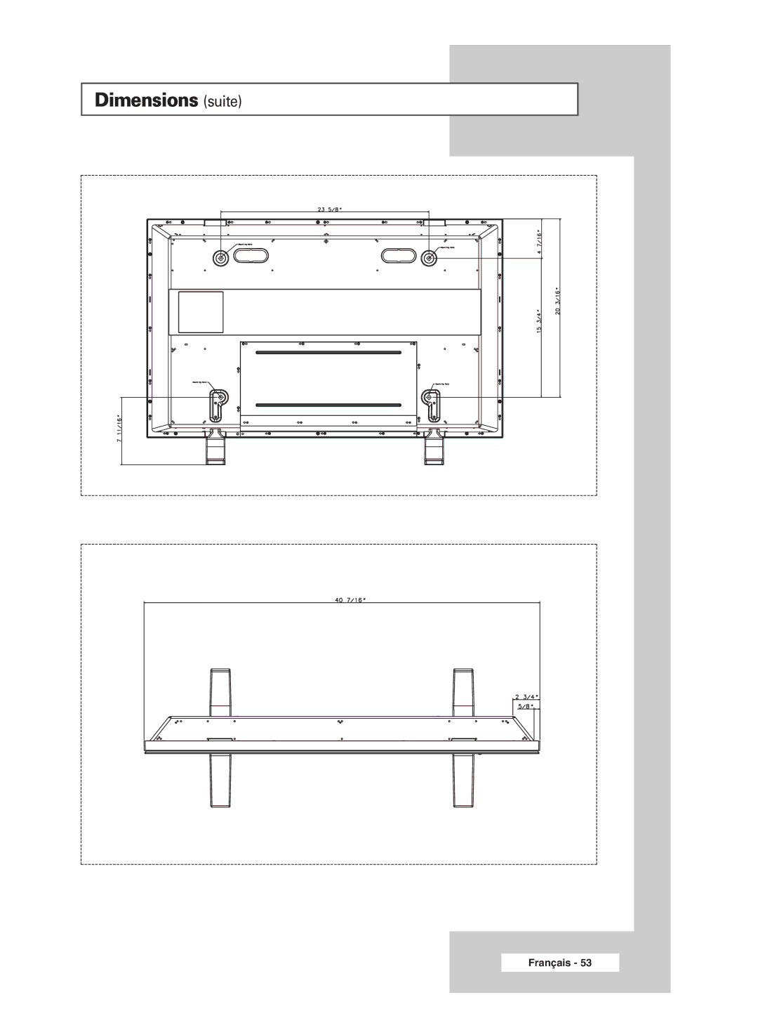 Samsung PPM42M5HSX/EDC, PPM42M5SSX/EDC, PPM50M5HSX/EDC, PPM63M5HSX/EDC manual Dimensions suite 