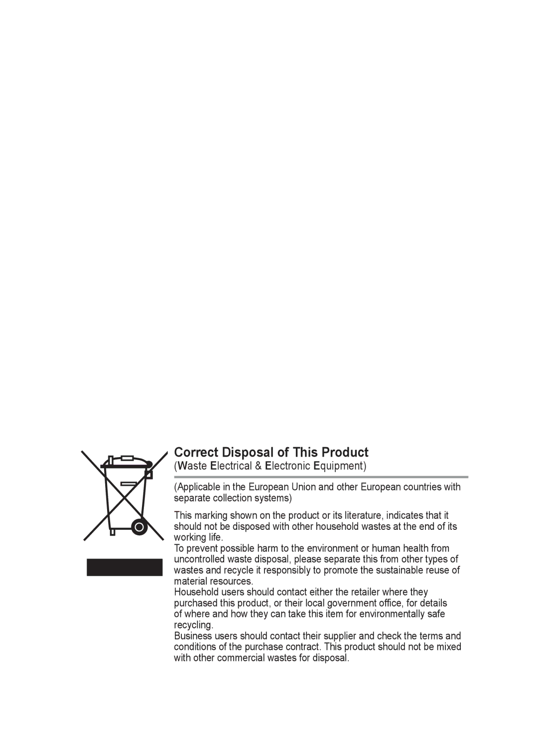 Samsung PPM50M7F, PPM63M7F manual Correct Disposal of This Product 