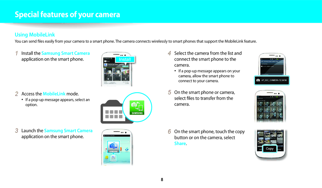 Samsung ECDV150FBPBUS, PRO4866, PRO4859, PRO4873 Access the MobileLink mode, If a pop-up message appears, select an option 