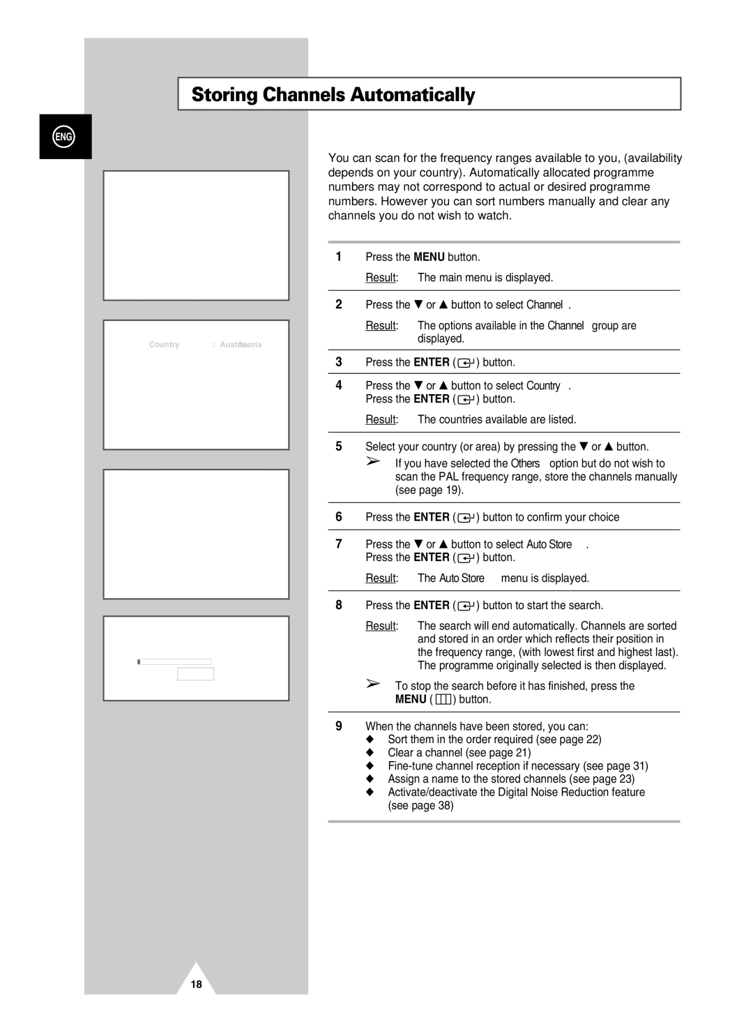 Samsung PS-37S4A manual Storing Channels Automatically, See 