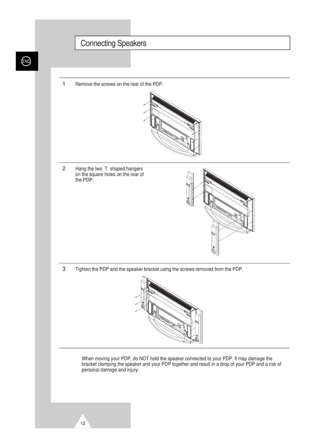 Samsung PS-42D4S manual Connecting Speakers 