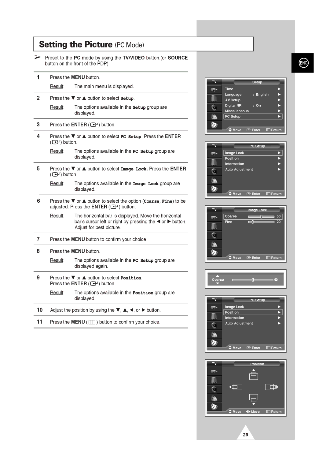 Samsung PS-42D4S manual Button.or Source, Displayed, Adjust for best picture 