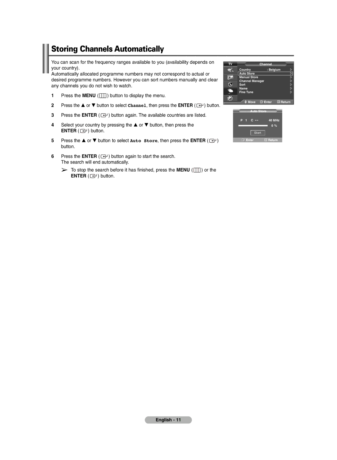 Samsung PS-42E71H manual Storing Channels Automatically 