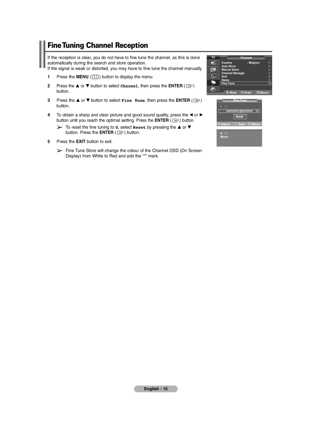 Samsung PS-42E71H manual FineTuning Channel Reception 