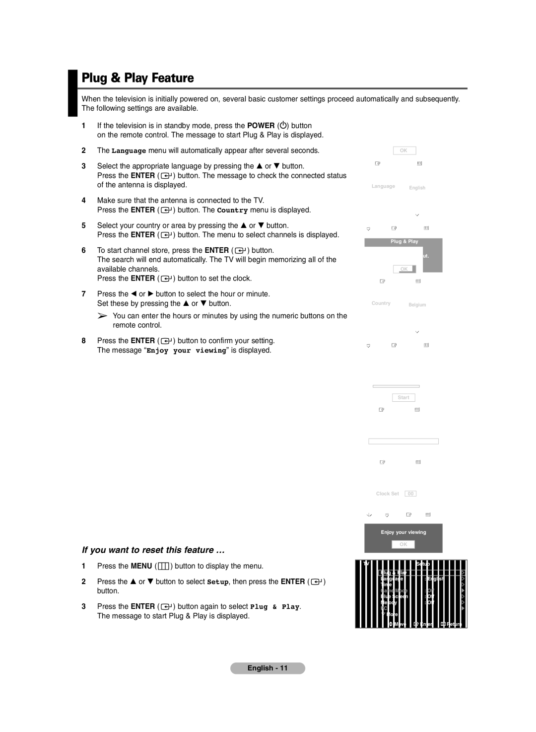 Samsung PS-50P7H, PS-42P7H manual Plug & Play Feature, If you want to reset this feature … 